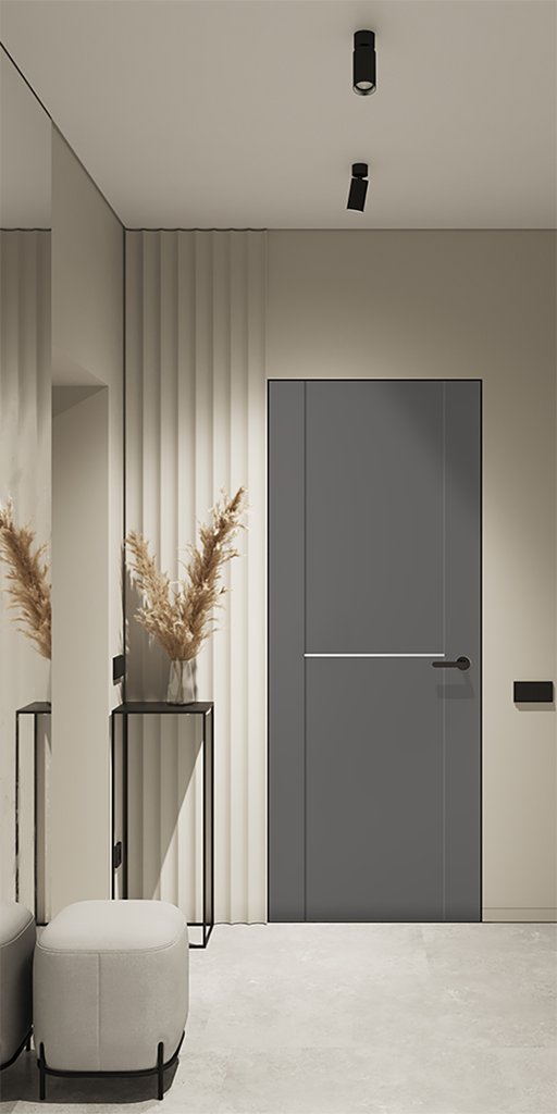 Avon 01 1H Gray Matte Frameless Belldinni Modern Interior Door