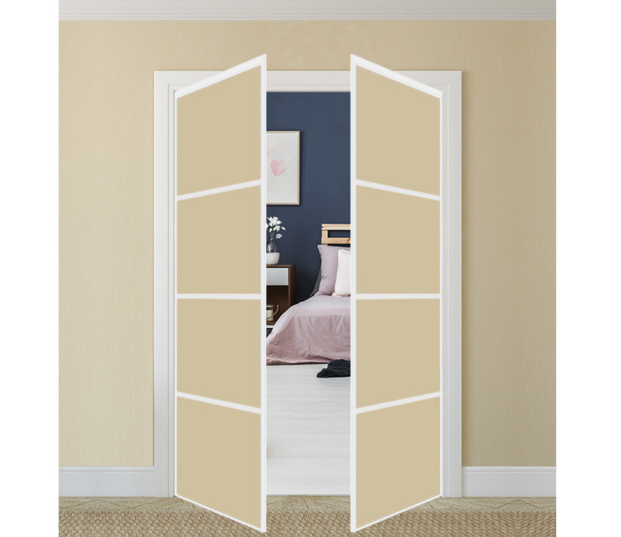 Nova Pivot Closet Doors Style 04 Glass Door Swing Door Beige