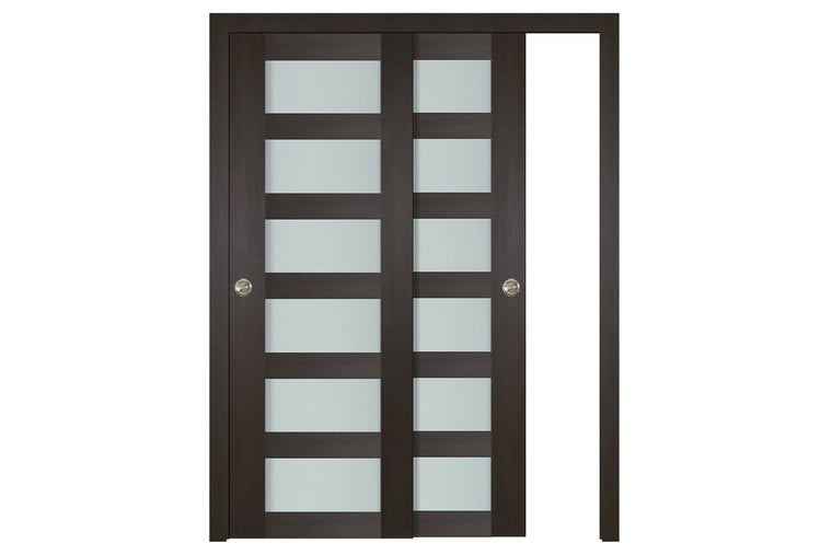 Nova Italia Vetro 6 Lite Premium Wenge Laminate Interior Door| ByPass Door