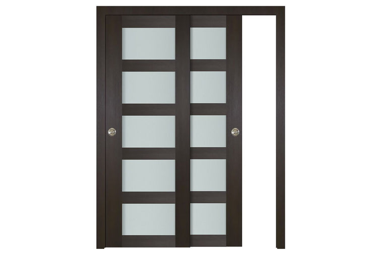 Nova Italia Vetro 5 Lite Premium Wenge Laminate Interior Door| ByPass Door