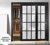 Sliding Closet  Bypass Doors with 12 Lites Frosted Glass | Wood Solid Bedroom Wardrobe Doors | Buy Doors Online