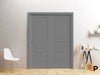 Sliding Closet Bypass Door with Decorative Panels | Wood Solid Bedroom Wardrobe Doors | 7001