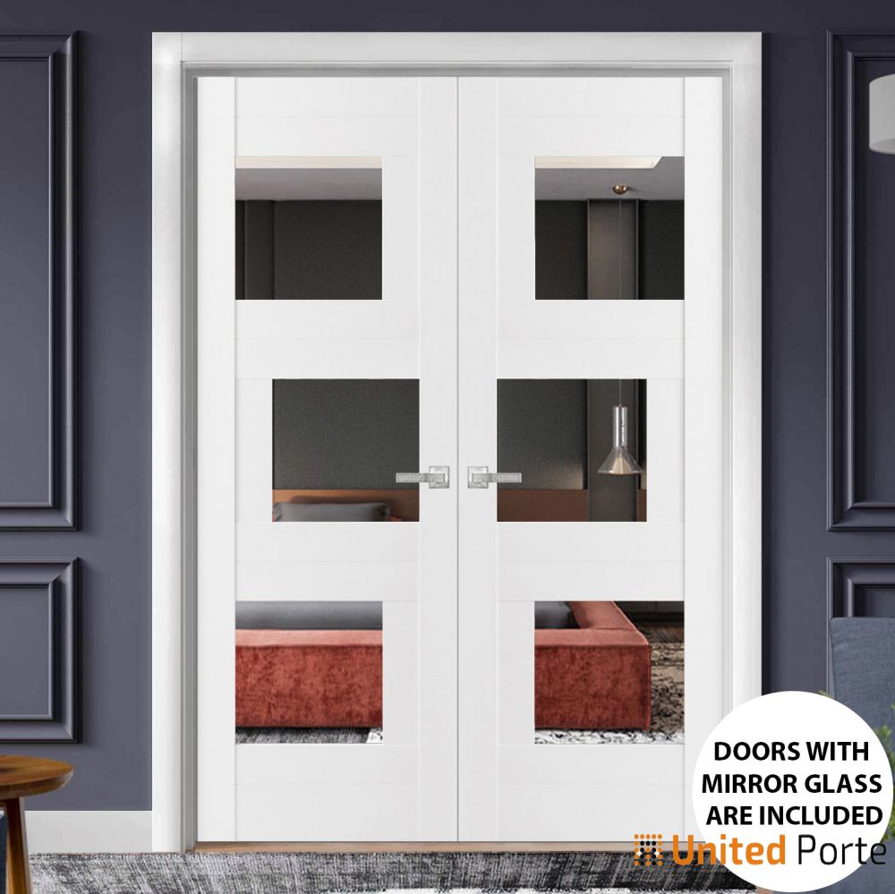 Solid French Door with Mirror | Bathroom Bedroom Modern Doors | Buy ...