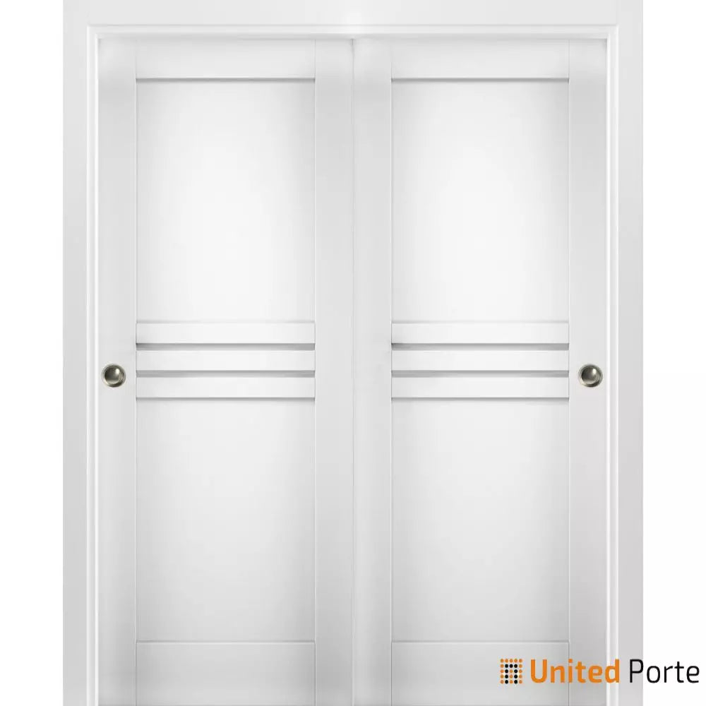 Sliding Closet Bypass Doors with Hardware Wood Solid Bedroom Wardrobe