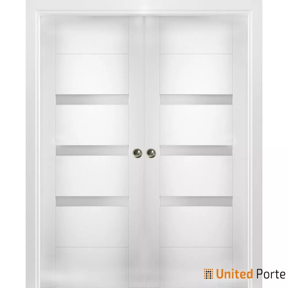 Sliding Pocket Door with Frosted Opaque Glass MDF Interior Bedroom