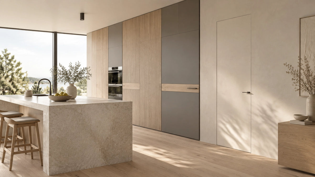 Hidden Frame Doors in Kitchens: A Seamless Minimalist Solution