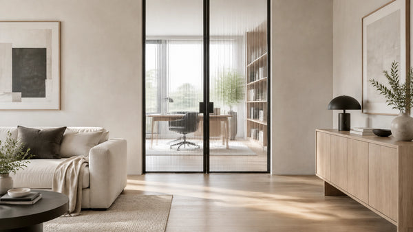 Reeded and Fluted Glass Doors: Textured Ideas for Warm Minimalist Interiors