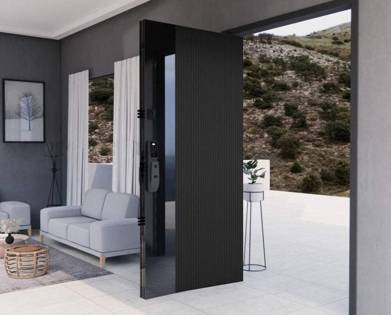 Nova Royal Series Pivot Wrought Iron Custom Exterior Door | Style 008