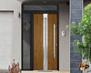 Front Exterior Prehung Steel Door | Stainless Inserts Modern Painted Door | Deux 1744