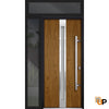 Front Exterior Prehung Steel Door | Stainless Inserts Modern Painted Door | Deux 1744