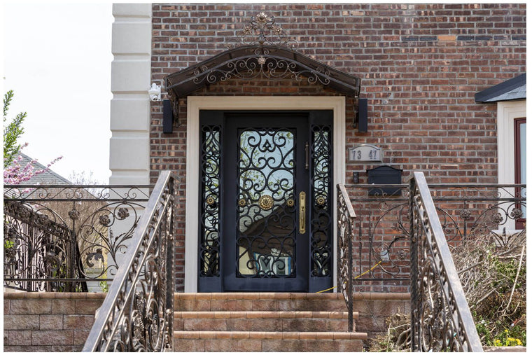 Nova Royal Series Wrought Iron Custom Exterior Door Style 028