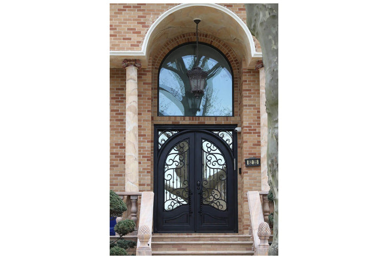 Nova Royal Series Wrought Iron Custom Exterior Door Style 046