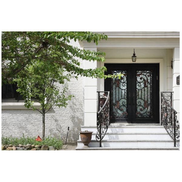 Nova Royal Series Wrought Iron Custom Exterior Door Style 006