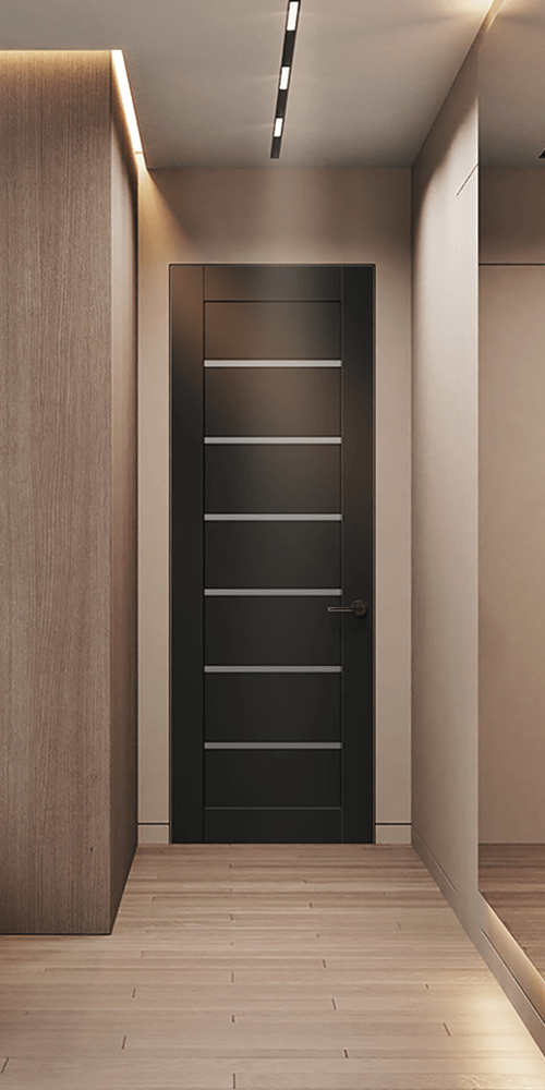 Alba Black Matte Frameless Belldinni Modern Interior Door
