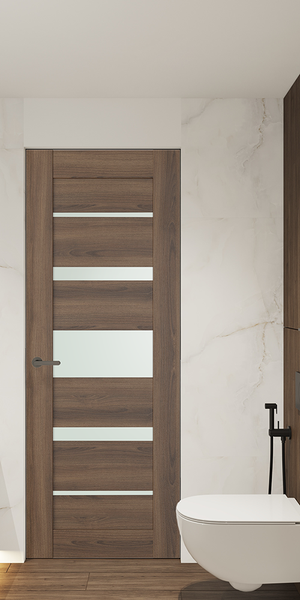 AVON 07 03 VETRO PECAN NUTWOOD FRAMELESS BELLDINNI MODERN INTERIOR DOOR | Buy Doors Online