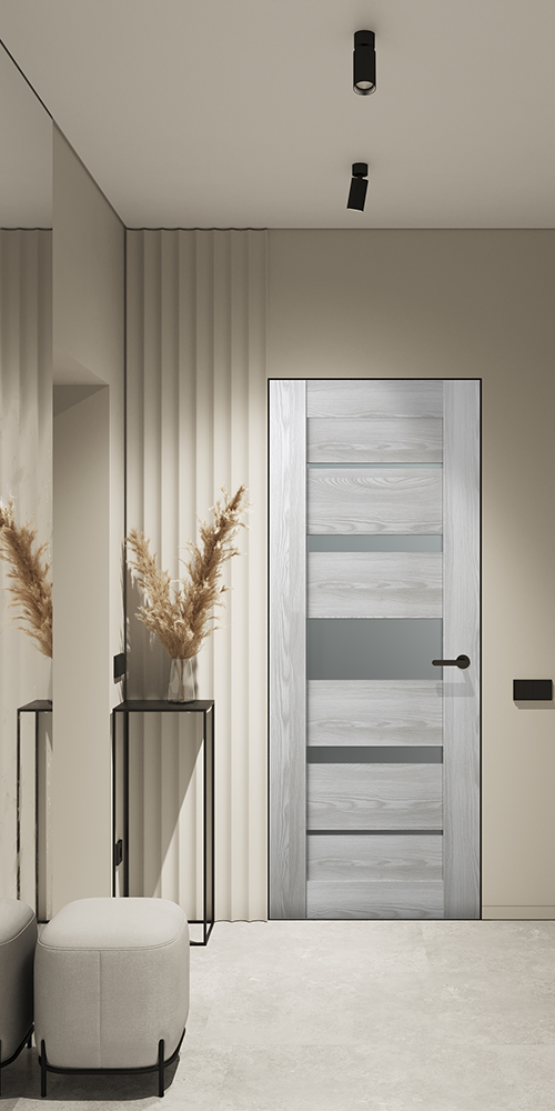 Avon 07 03 Vetro Ribeira Ash Frameless Belldinni Modern Interior Door