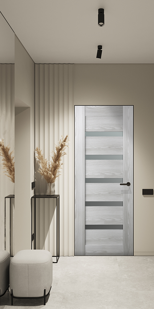 Avon 07 04 Vetro Ribeira Ash Frameless Belldinni Modern Interior Door