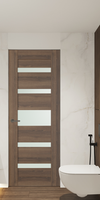 Avon 07 05 Vetro Pecan Nutwood Frameless Belldinni Modern Interior Door