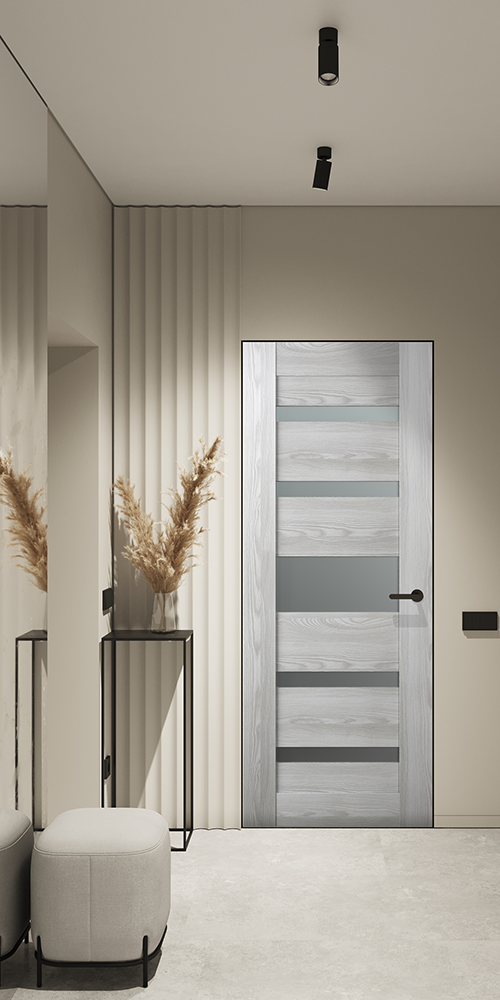 Avon 07 05 Vetro Ribeira Ash Frameless Belldinni Modern Interior Door