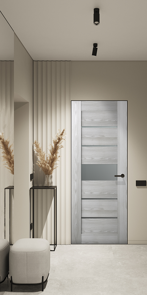 Avon 07 06 Vetro Ribeira Ash Frameless Belldinni Modern Interior Door