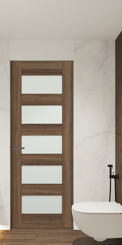 Avon 07 07 Vetro Pecan Nutwood Frameless Belldinni Modern Interior Door