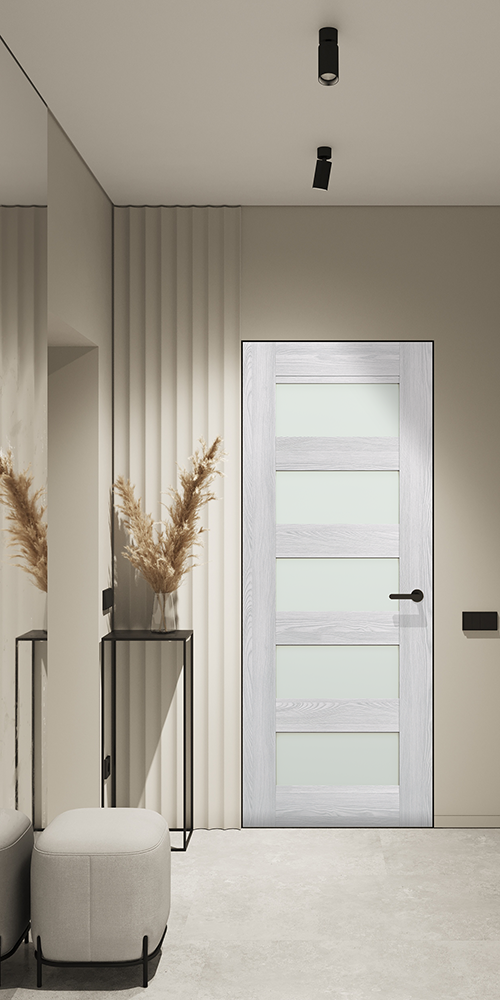 Avon 07 07 Vetro Ribeira Ash Frameless Belldinni Modern Interior Door