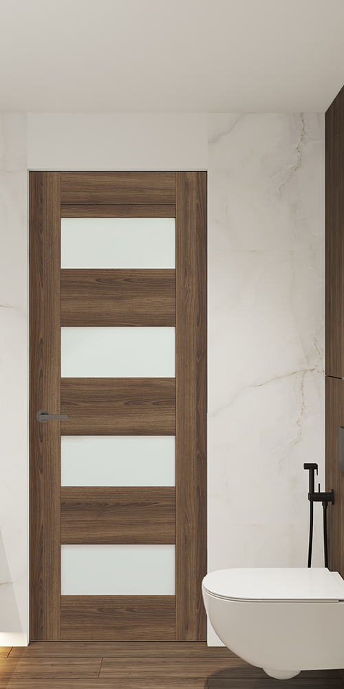Avon 07 08 Vetro Pecan Nutwood Frameless Belldinni Modern Interior Door