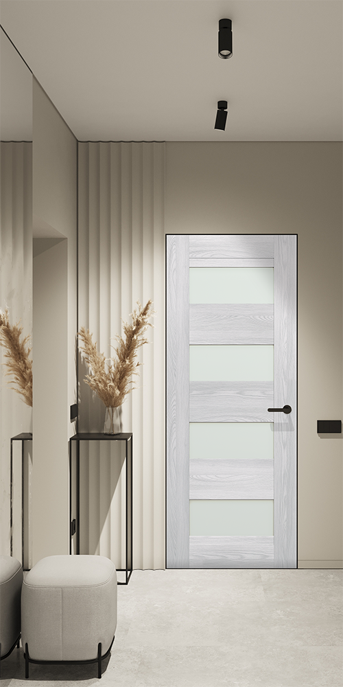 Avon 07 08 Vetro Ribeira Ash Frameless Belldinni Modern Interior Door