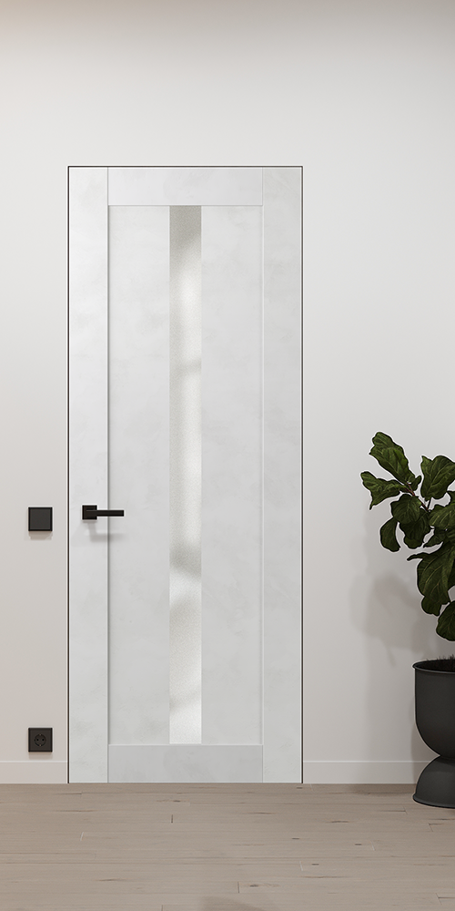 Avon 101 Vetro Ribeira Ash Frameless Belldinni Modern Interior Door
