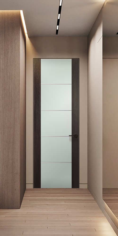 Avon 202 4H Vetro Veralinga Oak Frameless Belldinni Modern Interior Door