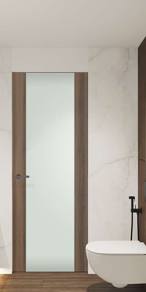 Avon 202 Vetro Pecan Nutwood Frameless Belldinni Modern Interior Door