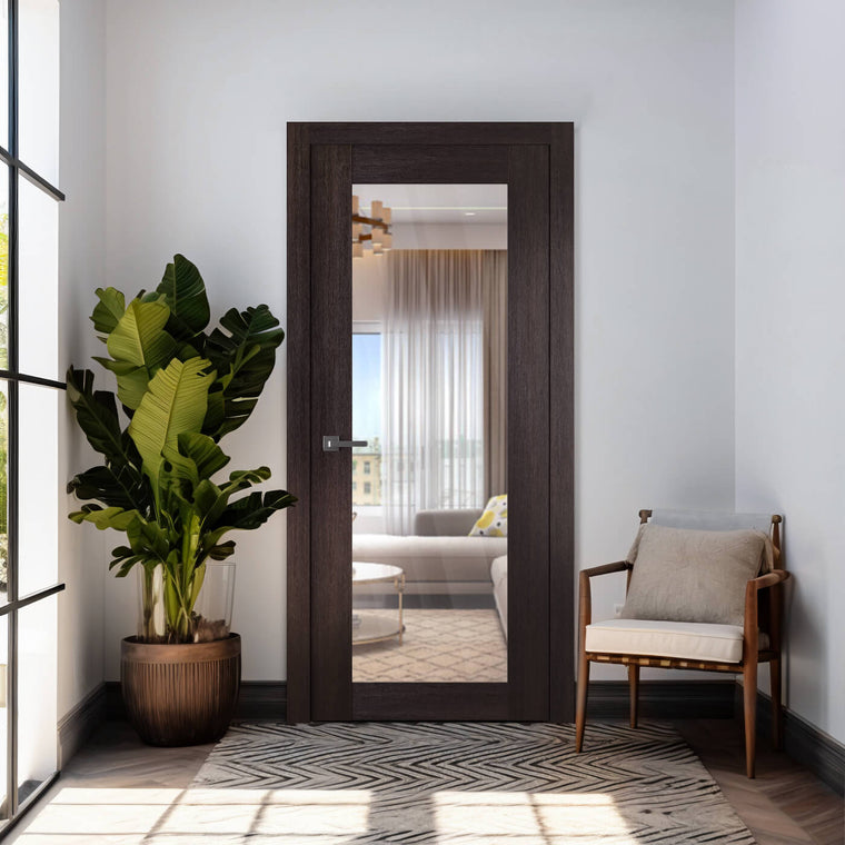Avon 207 Clear Vetro Veralinga Oak Belldinni Modern Interior Door