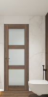 AVON 3 LITE VETRO PECAN NUTWOOD FRAMELESS BELLDINNI MODERN INTERIOR DOOR | Buy Doors Online