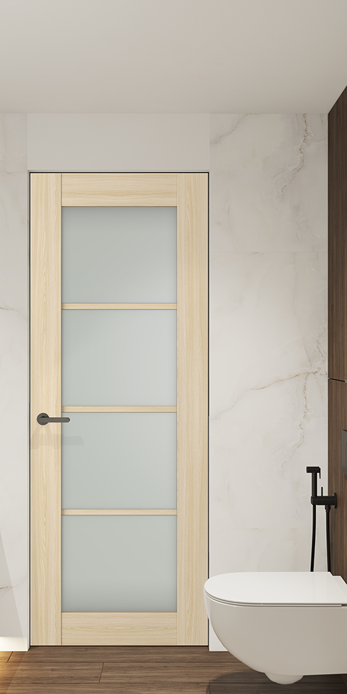 Avon 4 Lite Vetro Loire Ash Frameless Belldinni Modern Interior Door