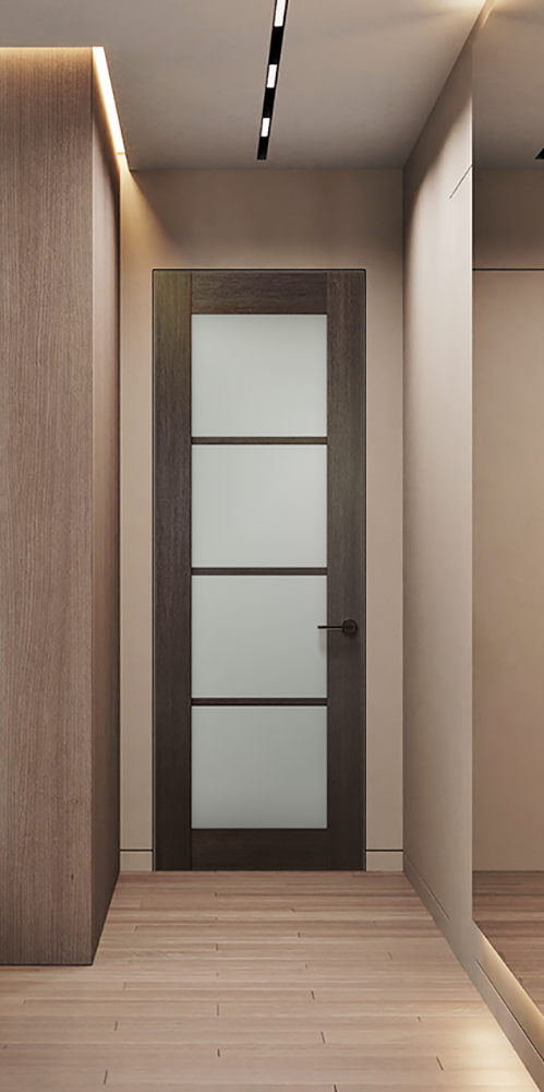 Avon 4 Lite Vetro Veralinga Oak Frameless Belldinni Modern Interior Door