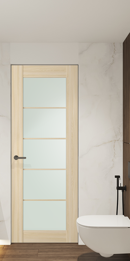 Avon 5 Lite Vetro Loire Ash Frameless Belldinni Modern Interior Door