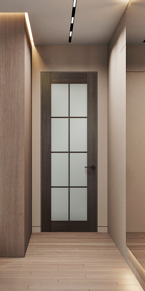 Avon 8 Lite Vetro Veralinga Oak Frameless Belldinni Modern Interior Door