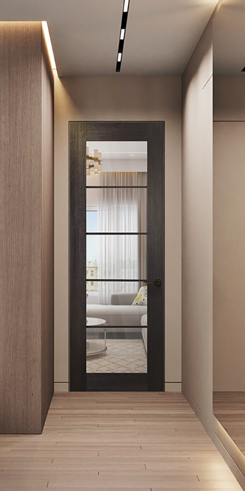 Avon 10 Lite Clear Veralinga Oak Frameless Belldinni Modern Interior Door