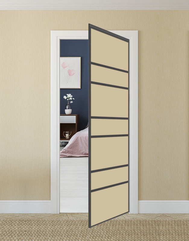 Nova Pivot Closet Doors - Style 09 | Glass Door | Swing Door | Beige