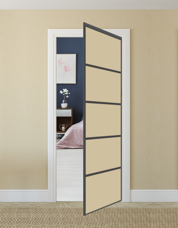 Nova Pivot Closet Doors - Style 05 | Glass Door | Swing Door | Beige