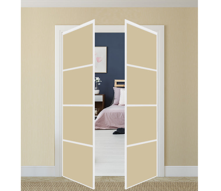 Nova Pivot Closet Doors - Style 04 | Glass Door | Swing Door | Beige