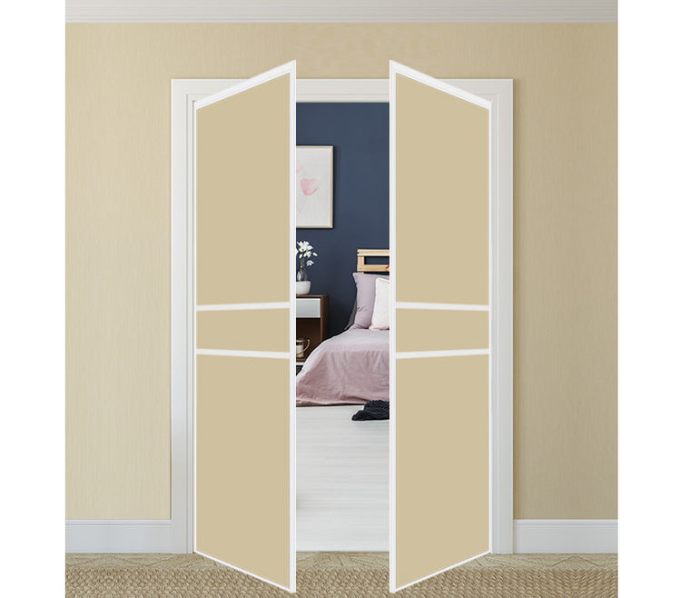 Nova Pivot Closet Doors - Style 07 | Glass Door | Swing Door | Beige
