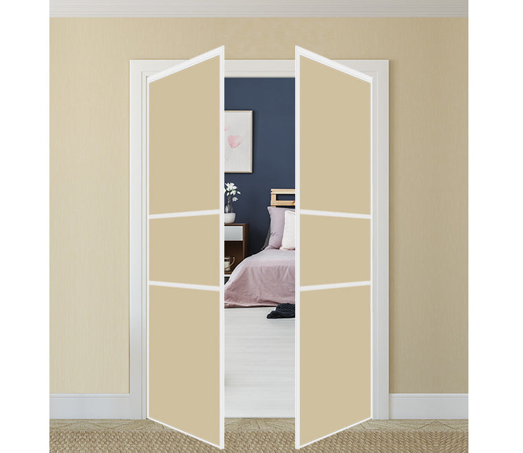 Nova Pivot Closet Doors - Style 06 | Glass Door | Swing Door | Beige