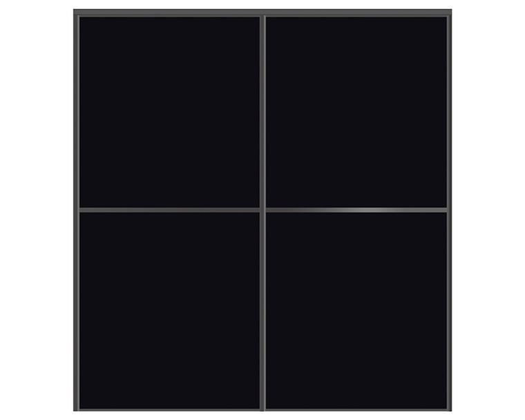 Nova Sliding Closet Doors - Style 02 | Glass Door | Black