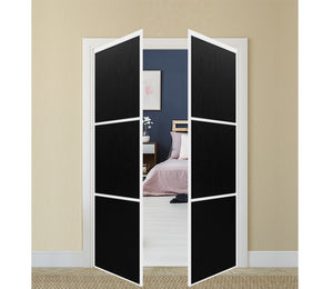 Nova Pivot Closet Doors - Style 03 | Panel Door | Swing Door | Black Ash | Buy Doors Online