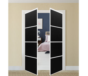 Nova Pivot Closet Doors - Style 04 | Panel Door | Swing Door | Black Ash | Buy Doors Online