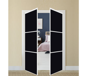 Nova Pivot Closet Doors - Style 03 | Glass Door | Swing Door | Black | Buy Doors Online