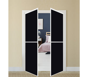 Nova Pivot Closet Doors - Style 02 | Glass Door | Swing Door | Black | Buy Doors Online