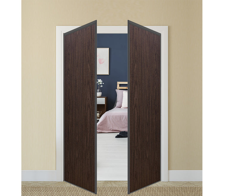 Nova Pivot Closet Doors - Style 01 | Panel Door | Swing Door | Black Walnut