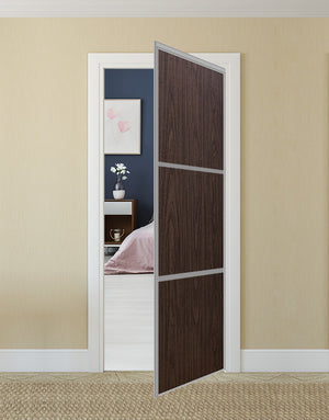 Nova Pivot Closet Doors - Style 03 | Panel Door | Swing Door | Black Walnut | Buy Doors Online